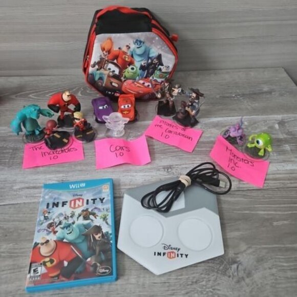 DISNEY Infinity 1.0 Lot: 10 Figures Carrying Bag Game Incredibles Cars Monsters